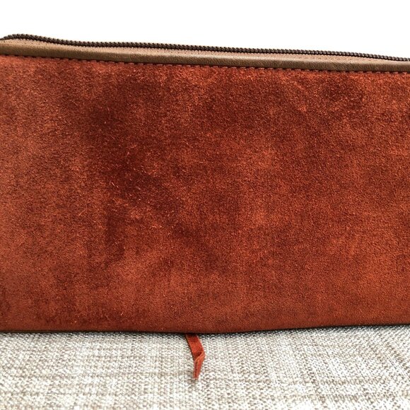 SOLD ~ Vintage Coach Corset Laced Wristlet 7139 Rust Suede and Brown Leather EUC - Picture 3 of 10